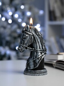 сделано в России Свеча фигурная «Бюст лошади», серебристая