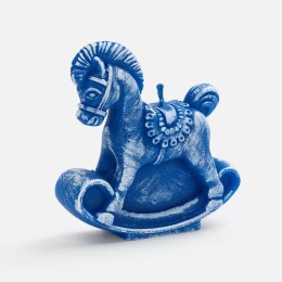 сделано в России Свеча фигурная «Лошадка-качалка», синяя