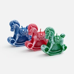 сделано в России Свеча фигурная «Лошадка-качалка», синяя