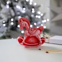 сделано в России Свеча фигурная «Лошадка-качалка», красная