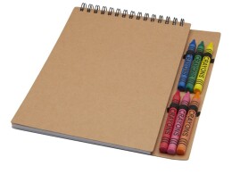 Разное Doodle блокнот формата А5 с мягкой обложкой на спирали и набор мелков - Натуральный