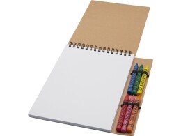 Разное Doodle блокнот формата А5 с мягкой обложкой на спирали и набор мелков - Натуральный