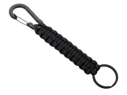 Разное Брелок-веревочка "Austere" с карабином и кольцом, черный