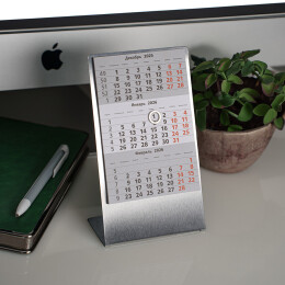 Walz Календарь настольный на 2 года; серебристый; размер 23*10,5 см,сталь, 