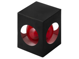 Разное Стеклянный елочный шар "Frozi", красный прозрачный, с серебристым колпачком