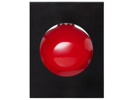 Разное Стеклянный елочный шар "Frozi", красный прозрачный, с серебристым колпачком