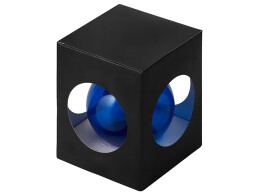 Разное Стеклянный елочный шар "Christmas bauble", синий прозрачный, с серебристым колпачком в черной коробке