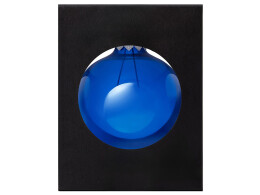 Разное Стеклянный елочный шар "Christmas bauble", синий прозрачный, с серебристым колпачком в черной коробке