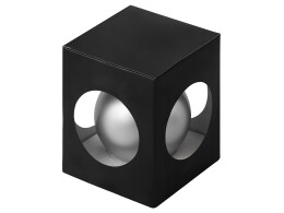 Разное Стеклянный елочный шар "Christmas bauble", серебро, металлик, с серебристым колпачком в черной коробке