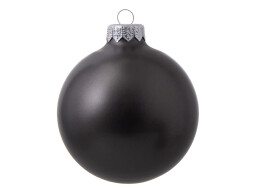 Разное Стеклянный елочный шар "Christmas bauble", черный металлик, с серебристым колпачком в черной коробке