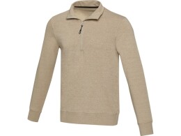 Elevate Tin унисекс-свитер с молнией на четверть из переработанных материалов Aware™ - Oatmeal
