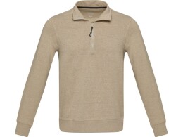 Elevate Tin унисекс-свитер с молнией на четверть из переработанных материалов Aware™ - Oatmeal