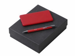 Разное Подарочный набор c ручкой и повербанком 5000 mAh, красный