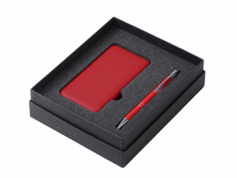Разное Подарочный набор c ручкой и повербанком 5000 mAh, красный
