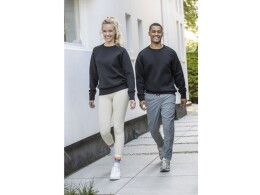 Elevate Yukon унисекс интерлок спортивный свитер с круглым вырезом - Сплошной черный