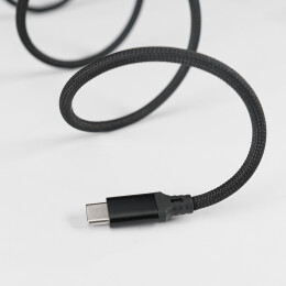 Bizzon Кабель COIL магнитный для зарядки и передачи данных, 100Вт, 480Мб/с, нейлоновая оплетка, черный