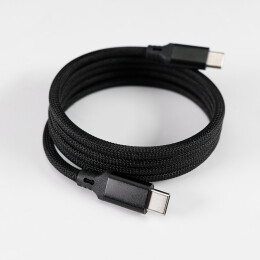 Bizzon Кабель COIL магнитный для зарядки и передачи данных, 100Вт, 480Мб/с, нейлоновая оплетка, черный