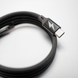 Bizzon Кабель COIL магнитный для зарядки и передачи данных, 100Вт, 480Мб/с, нейлоновая оплетка, черный