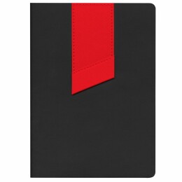 Адъютант Ежедневник Bookmark, недатированный, черный с красным
