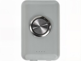Qjet Магнитный беспроводной внешний аккумулятор "MagnetIQ", 5000 mah, 10 W, серый Cool gray 7C