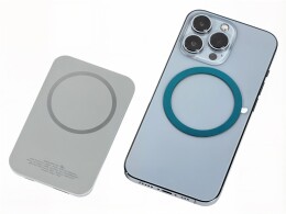 Qjet Магнитный беспроводной внешний аккумулятор "MagnetIQ", 5000 mah, 10 W, серый Cool gray 7C