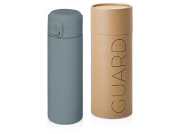 Waterline Вакуумная термокружка Waterline c кнопкой «Guard», 400 мл, тубус, антрацит