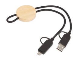 Savio Универсальный зарядный кабель из переработанных ПЭТ и ТПЕ «Acalypha», быстрая зарядка 25 Вт, черный