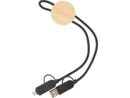 Savio Универсальный зарядный кабель из переработанных ПЭТ и ТПЕ «Acalypha», быстрая зарядка 25 Вт, черный