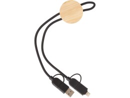 Savio Универсальный зарядный кабель из переработанных ПЭТ и ТПЕ «Acalypha», быстрая зарядка 25 Вт, черный