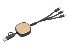 Разное Универсальный кабель с ретрактором 3-в-1 «Retrax», черный