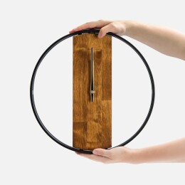 сделано в России Часы Woodix, черные с коричневым