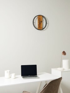 сделано в России Часы Woodix, черные с коричневым