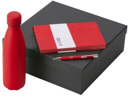 Разное Подарочный набор с блокнотом С1, металлической ручкой и термобутылкой, красный
