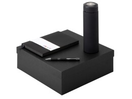 Разное Подарочный набор с блокнотом С1, металлической ручкой и термосом, черный