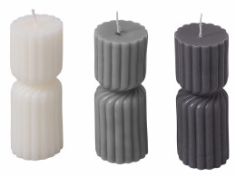 KIANA Набор свечей с гранями "Vela", темно-серый, белый