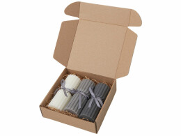 KIANA Набор свечей с гранями "Vela", темно-серый, белый