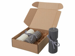 KIANA Набор свечей с гранями "Vela", темно-серый, белый