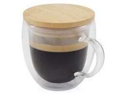 Seasons Стеклянная кружка Lenora емкостью 250 мл с бамбуковой крышкой - прозрачный