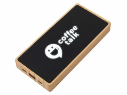 Savio Внешний аккумулятор с подсветкой лого и солнечной панелью «Reedia S1», 10000 mAh, бамбук, черный