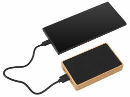 Savio Внешний аккумулятор с подсветкой лого «Reedia S2», 5000 mAh, бамбук, черный