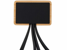 Savio Кабель 3-в-1 с подсветкой лого «Reedia S6», бамбук, черный