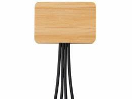 Savio Кабель 3-в-1 с подсветкой лого «Reedia S6», бамбук, черный