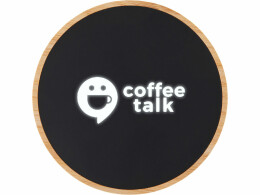 Savio Беспроводное зарядное устройство с подсветкой лого «Reedia S3», 15 Вт, бамбук, черный