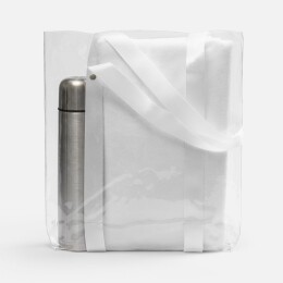 Разное Шопер Clear Fest, ver.2, прозрачный с белыми ручками