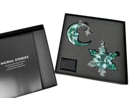 Разное Елочные игрушки (Полумесяц+Снежинка) Авантюрин зеленый