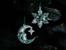 Разное Елочные игрушки (Полумесяц+Снежинка) Авантюрин зеленый