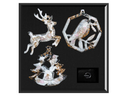 Разное Елочные игрушки ( Снегирь+ Олень+ Ель) Розовый кварц