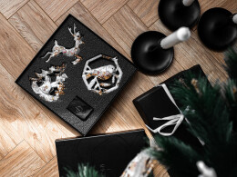 Разное Елочные игрушки ( Снегирь+ Олень+ Ель) Розовый кварц