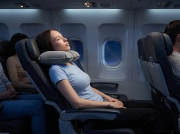 Разное Надувная подушка под шею в чехле Sleep, темно-серая
