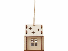 Разное Подвеска с подсветкой домик (с мерцающей свечкой)